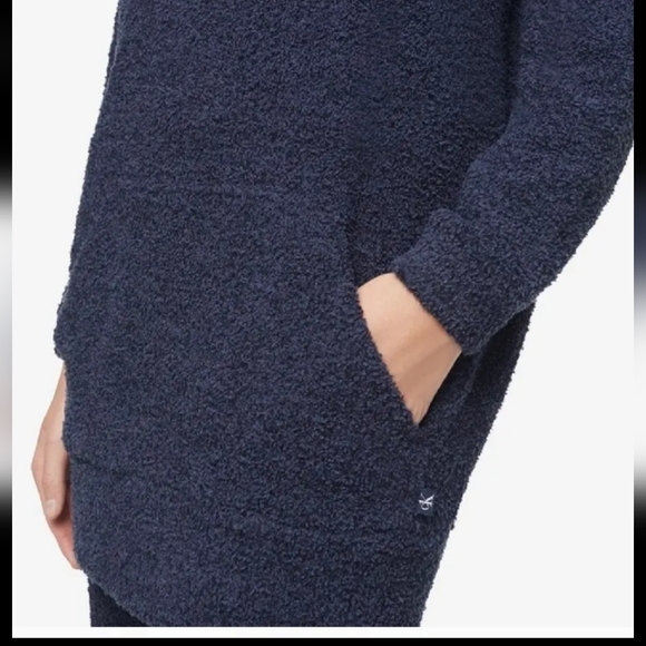 Calvin Klein Plush Lounge Longsleeve Hoodie Blue Shadow - Picture 3 of 4